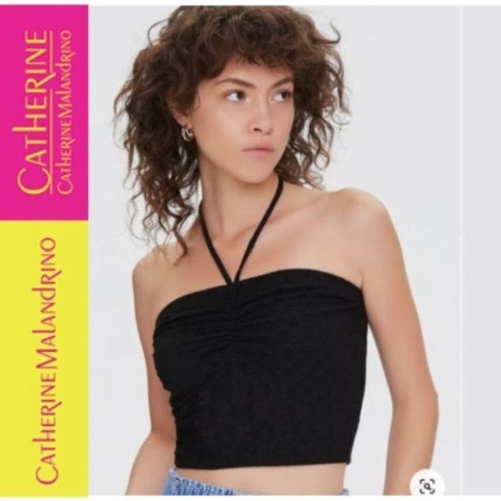 Catherine Malandrino Black Paded Halter Top  Medium